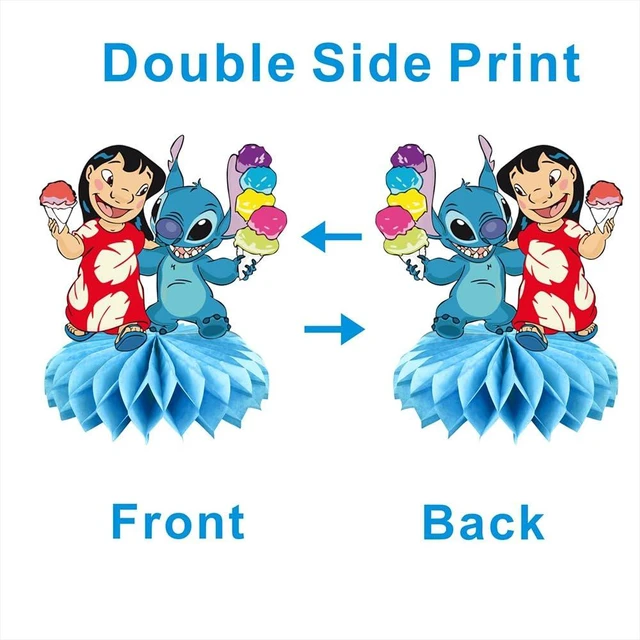 Alt view image 4 of 5 - 8Pcs Stitch Table Centerpiece Double Side Design Birthday Party Supplies for Kids Party Table Decorations