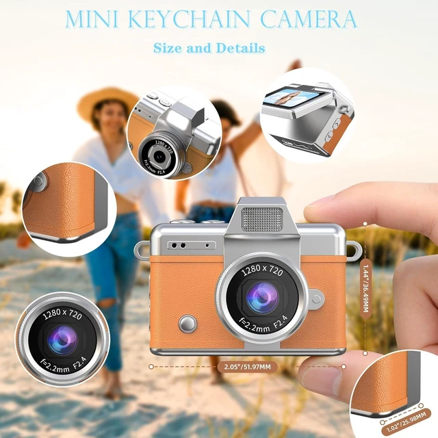 Alt view image 4 of 7 - Mini Keychain Camera with Flip Screen,1080P HD Portable Digital Camera Multiple Shooting Recording Modes,Pocket Camera with 16GB SD Card for Travel, Party. Ideal Pendant Gift
