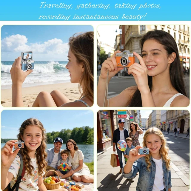 Alt view image 5 of 7 - Mini Keychain Camera with Flip Screen,1080P HD Portable Digital Camera Multiple Shooting Recording Modes,Pocket Camera with 16GB SD Card for Travel, Party. Ideal Pendant Gift