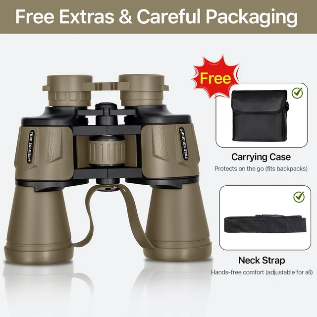 Alt view image 6 of 7 - 20x50 High Powered Binoculars for Adults, Mud With Bak4 Prism Fmc Lens, Lightweight, Portable, Waterproof, Fog-Proof, For Bird Watching, Hunting, Hiking, Concerts, Travel