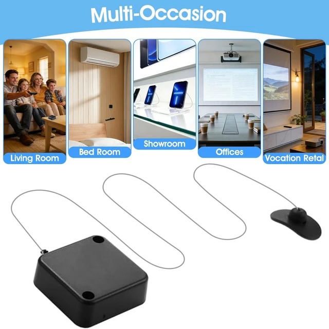 Alt view image 6 of 7 - 12 PCS Retractable Remote Control Tether 6.6ft/2m Remote Leash Remote Rescue for TV Remotes Game Controllers and Tablets Remote Control Security for Home Showroom Hotel