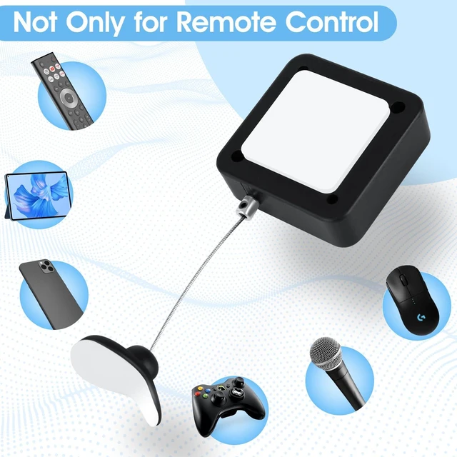 Alt view image 5 of 7 - 12 PCS Retractable Remote Control Tether 6.6ft/2m Remote Leash Remote Rescue for TV Remotes Game Controllers and Tablets Remote Control Security for Home Showroom Hotel