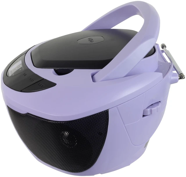 Alt view image 5 of 7 - ® CD-475 Classic Boom Box Portable CD Player - Home Audio Radio AM-FM, Stereo Speakers Aux Line-in, Headphone Jack - Purple - Limited Edition Color