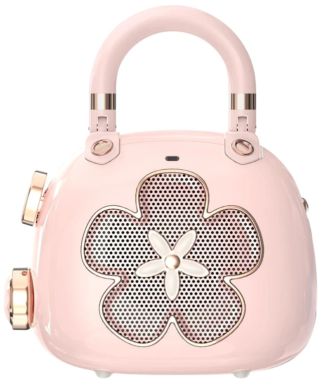 Main image of Candy 2-in-1 Mini Bluetooth Speaker, Loud Audio, Cute Backpack Charm 8H playtime, retro purse design, clear bass, easy carry, girls' favorite accessory, women's holiday gift, light pink