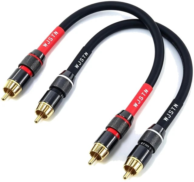 Main image of 020 RCA to RCA Audio Cable, 1RCA Male to 1RCA Male Stereo Audio Cable Converter, Digital Stereo Audio Cable for subwoofer, Home Theater, high-Fidelity Audio-Double Shielding-2 Pack (6IN)