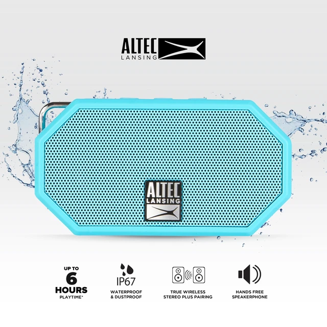 Alt view image 2 of 7 - Mini H2O - Waterproof Bluetooth Speaker, IP67 Certified & Floats in Water, Compact & Portable Speaker for Hiking, Camping, Pool, and Beach,Aqua