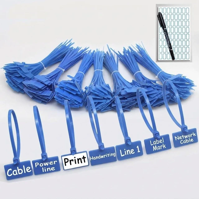 Main image of 250pcs 6 inch Wire Zip Ties Self-locking Plastic Nylon Cable Ties Multicolor Network Wire Plastic Straps Label Mark Tag (250, Blue)
