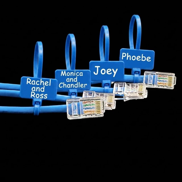 Alt view image 4 of 4 - 250pcs 6 inch Wire Zip Ties Self-locking Plastic Nylon Cable Ties Multicolor Network Wire Plastic Straps Label Mark Tag (250, Blue)