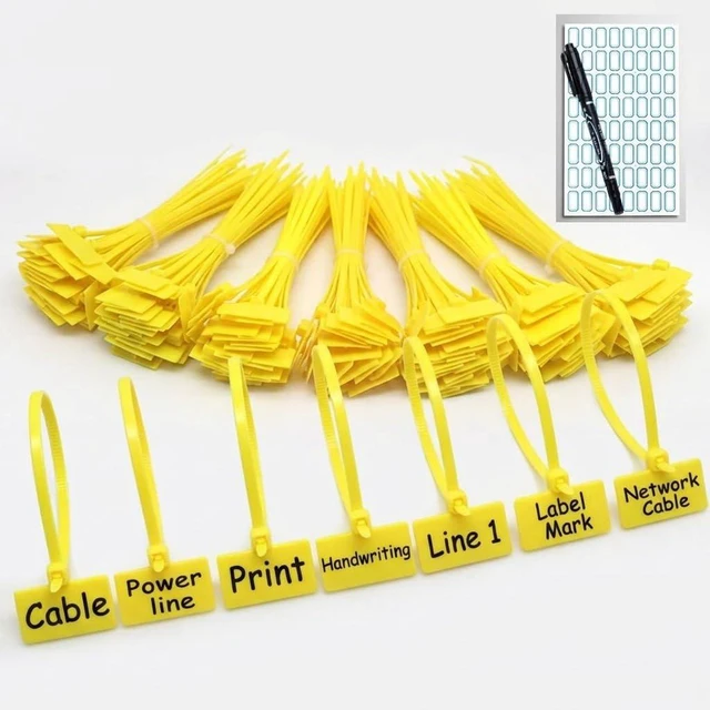 Main image of 250pcs 6 inch Wire Zip Ties Self-locking Plastic Nylon Cable Ties Multicolor Network Wire Plastic Straps Label Mark Tag (250, yellow)