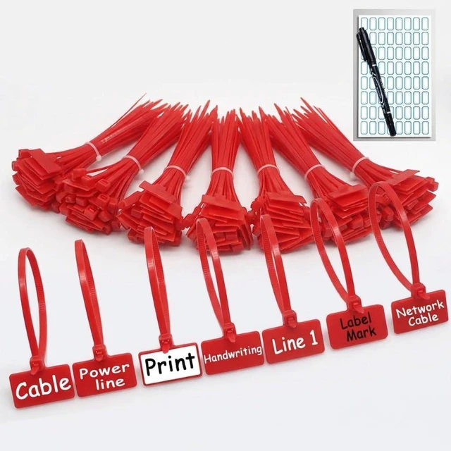 Main image of 250pcs 6 inch Wire Zip Ties Self-locking Plastic Nylon Cable Ties Multicolor Network Wire Plastic Straps Label Mark Tag (250, Red)