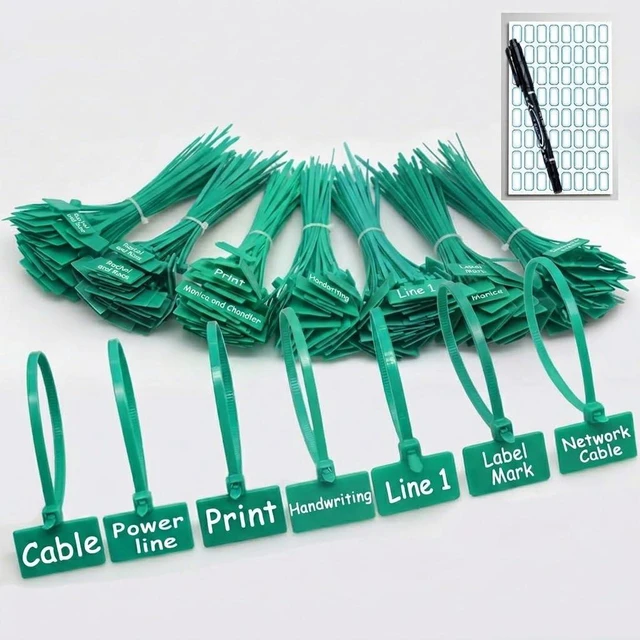 Main image of 250pcs 6 inch Wire Zip Ties Self-locking Plastic Nylon Cable Ties Multicolor Network Wire Plastic Straps Label Mark Tag (250, Green)