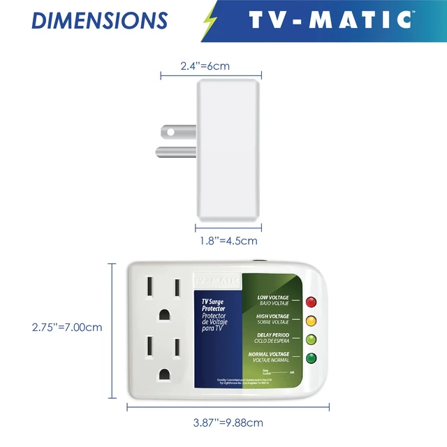 Alt view image 5 of 6 - Electronic Voltage & Surge Protector for Smart TV, Game Consoles and Entertainment Center, Protects Against High and Low Voltage, Brownout, Spikes, Power Failure