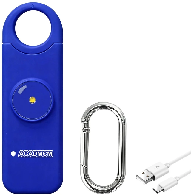 Main image of Rechargeable Personal Safety Alarm for Women 130dB Loud Siren & Strobe Light & Low Battery Notice, Emergency Keychain Alarm for Self Defense (Navy Blue)