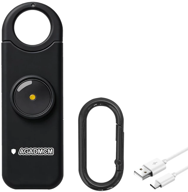 Main image of Rechargeable Personal Safety Alarm for Women 130dB Loud Siren & Strobe Light & Low Battery Notice, Emergency Keychain Alarm for Self Defense (Charcoal Black)