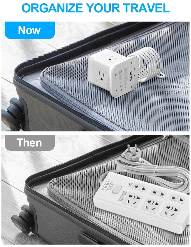 Alt view image 5 of 7 - Power Strip Cube Desktop Charging Station 4 Outlets 3 USB Ports 5FT Extension Cord, Overload Protection, Widely Spaced Outlets, Compact for Travel Cruise Ship Dorm ETL Listed