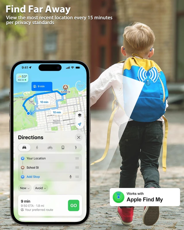 Alt view image 3 of 6 - GPS Tracker for Kids 4-Pack, Anti-Removal Pin, No Monthly Fee Compatible with Apple Find My (iOS only),Magnetic Unlocker Included,Hidden Tracker for Backpacks,Luggage,Kids, Elderly,Pets