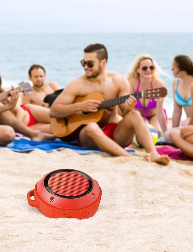 Alt view image 6 of 7 - Outdoor Waterproof Bluetooth Speaker, Wireless Portable Mini Shower Travel Speaker with Subwoofer, Enhanced Bass, Built in Mic for Sports, Pool, Beach, Hiking, Camping