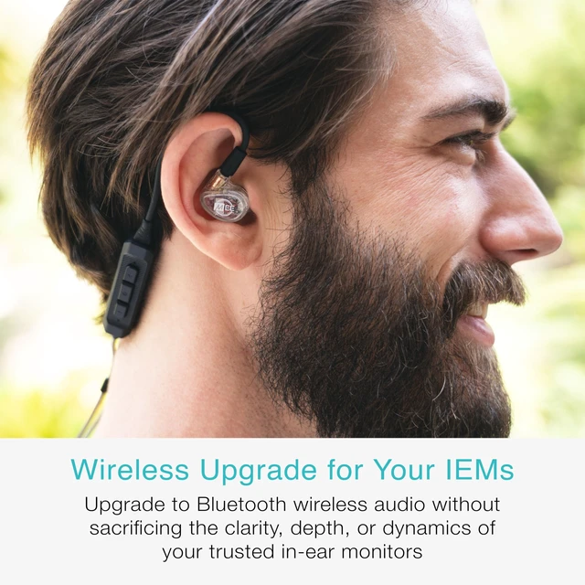 Alt view image 2 of 7 - BT3 Bluetooth Wireless Adapter Cable for in-Ear Monitors - Includes MMCX, 2-pin (0.78mm) & DC connectors for Wide IEM Compatibility; Bluetooth 5.4, aptX HD, aptX Adaptive, LDAC, Auracast