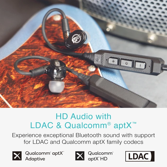 Alt view image 4 of 7 - BT3 Bluetooth Wireless Adapter Cable for in-Ear Monitors - Includes MMCX, 2-pin (0.78mm) & DC connectors for Wide IEM Compatibility; Bluetooth 5.4, aptX HD, aptX Adaptive, LDAC, Auracast