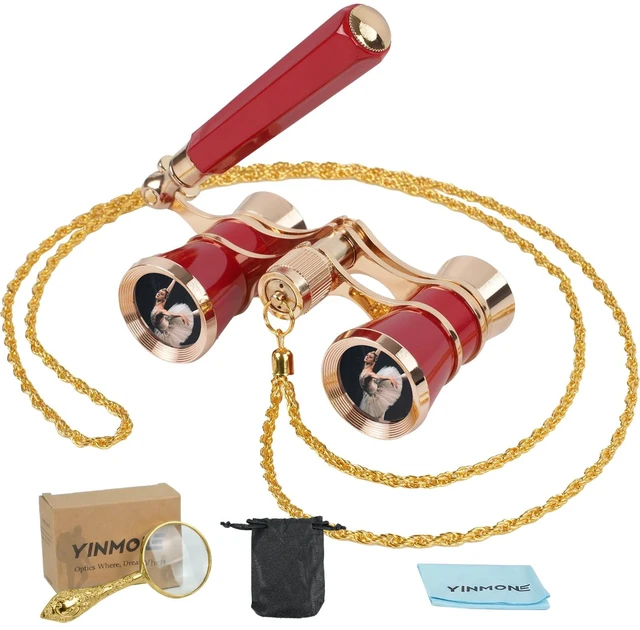 Main image of 3X25 Opera Glasses for Women Broadway Concert HD Mini Thteater Binocular Portable Vintage Theater Glasses with Adjustable Handle,Chain,Magnifier BK7 Optics,Metal Body for Shows& Musical Events