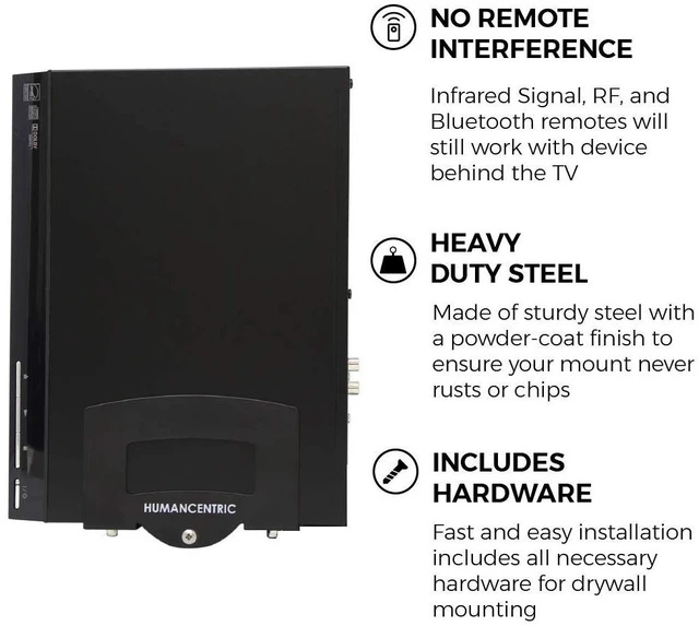 Alt view image 4 of 7 - Cable Box & Modem Mount, Adjustable Wall Mount Small Devices For small & Narrow Devices, Cable Boxes, Modems, DVD Players, Streaming Media Devices, Mount Behind the TV, Hardware Included
