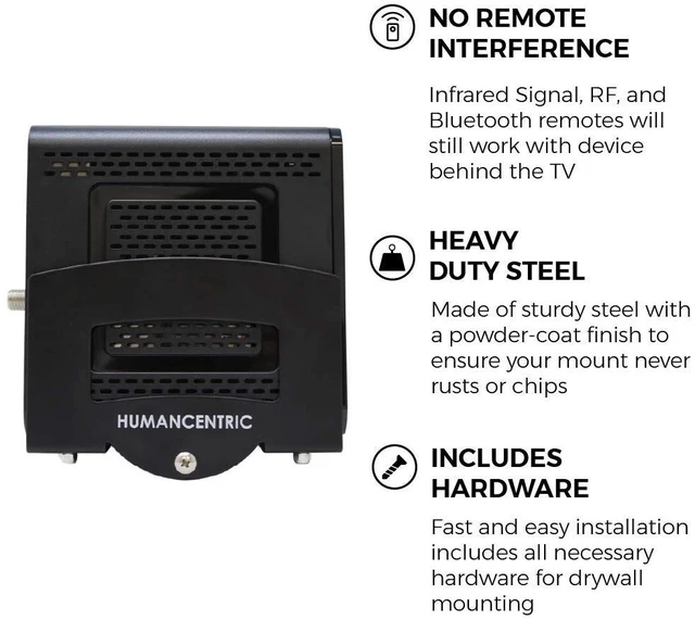 Alt view image 4 of 7 - Cable Box & Modem Mount Adjustable Wall Mount For Small & Wide Devices, Cable Boxes, Modems, DVD Players, Streaming Media Devices, Mount Behind TV, Hardware Included