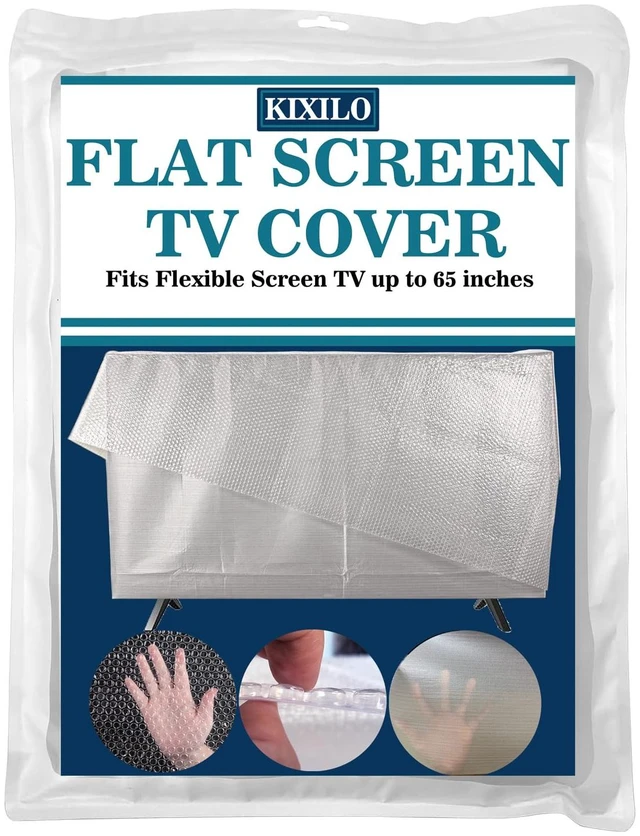 Main image of Foam Flat Screen TV Cover Fits Up to 65''W x 35''H, Flat Screen TV Protection During House Moving, Storing, or Home Renovation(Foam and BubbleThick)