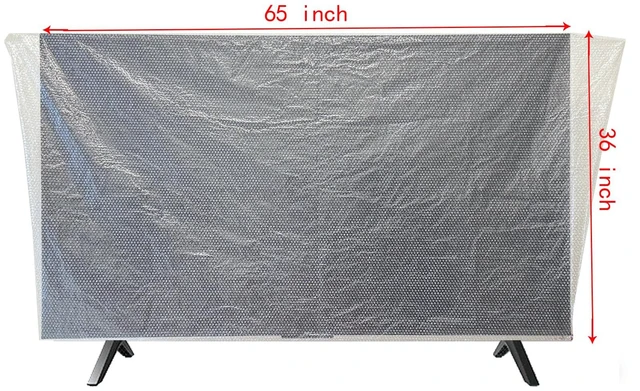 Alt view image 3 of 5 - Foam Flat Screen TV Cover Fits Up to 65''W x 35''H, Flat Screen TV Protection During House Moving, Storing, or Home Renovation(Foam and BubbleThick)