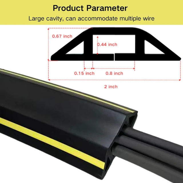 Alt view image 2 of 7 - 20ft Floor Cord Cover, Heavy Duty Cable Protector Garage Indoor Outdoor Use