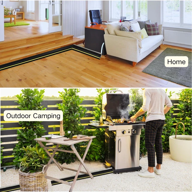 Alt view image 7 of 7 - 20ft Floor Cord Cover, Heavy Duty Cable Protector Garage Indoor Outdoor Use
