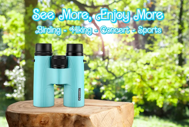 Alt view image 7 of 7 - Crush 10x42 Binoculars Lightweight, Compact & Shockproof Design in Bright Colors for Hiking, Travel, Concerts, Sports, Great Gift Idea Case & Strap Included