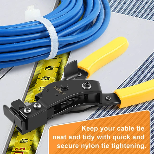Alt view image 5 of 7 - Nylon Cable Tie Bundling Tool, 2-in-1 Zip Tie Plier and Cutter Tool with Adjustable Tension, Fastening and Cutting for 2.4-12mm Ties
