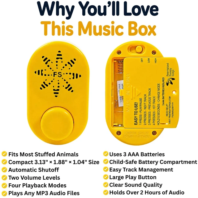 Alt view image 2 of 7 - 2+ Hour MP3 Sound Module for Stuffed Animals and Plush Toys