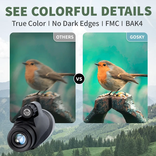 Alt view image 3 of 7 - Titan 12x50 Monocular for Adults High Powered with Phone Adapter BAK4 Prism & FMC Lens, IPX7 Waterproof, Monocular Telescope for Bird Watching, Wildlife Viewing, Travel, Hunting, Sports