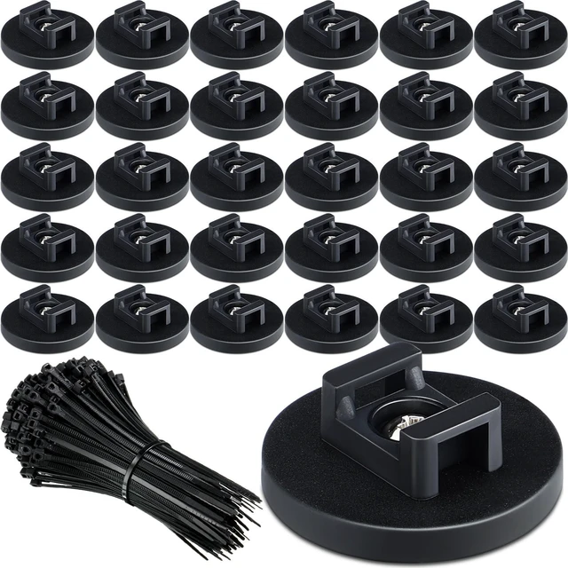 Main image of 120 Pieces Magnetic Zip Tie Mount Cable Wire Management Base, 43 mm