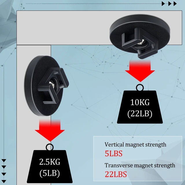 Alt view image 5 of 7 - 120 Pieces Magnetic Zip Tie Mount Cable Wire Management Base, 43 mm