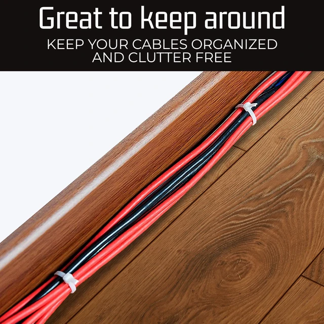Alt view image 2 of 7 - White Zip Ties - 50 lbs Tensile Strength - Self-Locking Premium Nylon Cable Ties Wraps for Indoor and Outdoor - Wire Management and Secure Items - Zip Ties Heavy Duty - 11" - 2000 Pack
