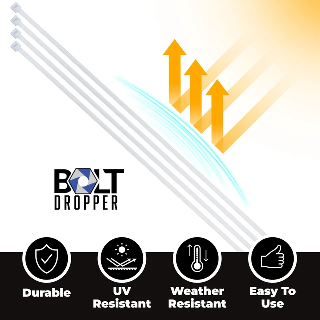 Alt view image 4 of 7 - White Zip Ties - 50 lbs Tensile Strength - Self-Locking Premium Nylon Cable Ties Wraps for Indoor and Outdoor - Wire Management and Secure Items - Zip Ties Heavy Duty - 11" - 2000 Pack