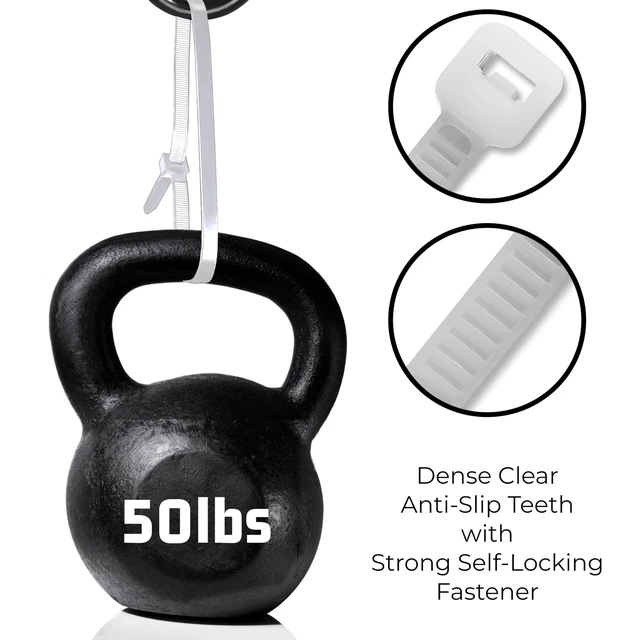 Alt view image 5 of 7 - White Zip Ties - 50 lbs Tensile Strength - Self-Locking Premium Nylon Cable Ties Wraps for Indoor and Outdoor - Wire Management and Secure Items - Zip Ties Heavy Duty - 11" - 2000 Pack