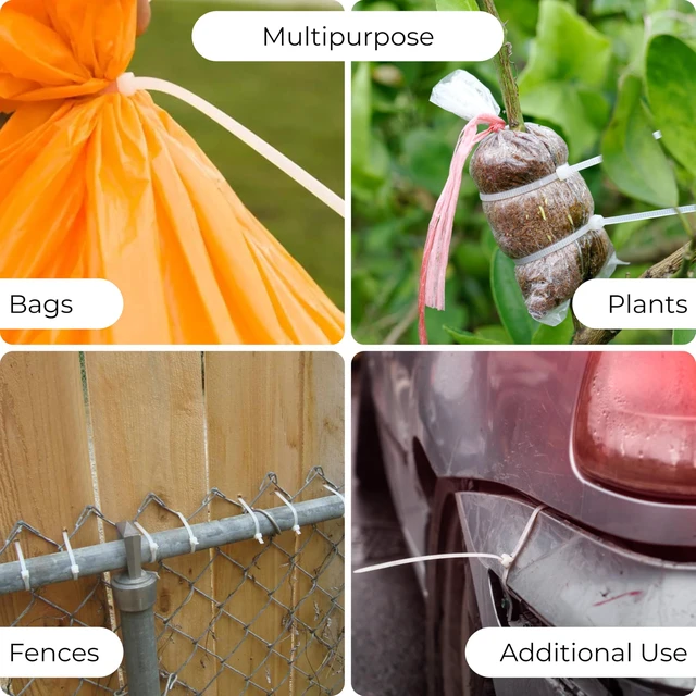 Alt view image 7 of 7 - White Zip Ties - 50 lbs Tensile Strength - Self-Locking Premium Nylon Cable Ties Wraps for Indoor and Outdoor - Wire Management and Secure Items - Zip Ties Heavy Duty - 11" - 2000 Pack