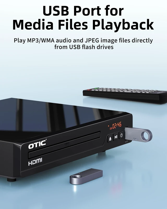 Alt view image 5 of 7 - All Region Dolby Digital DVD Players for TV with HDMI & 1080P Upscaling Multi-Format CD/DVD Player, USB Port, Metal Housing, Remote & HDMI Cable Included, Home Stereo System for Elderly Gift