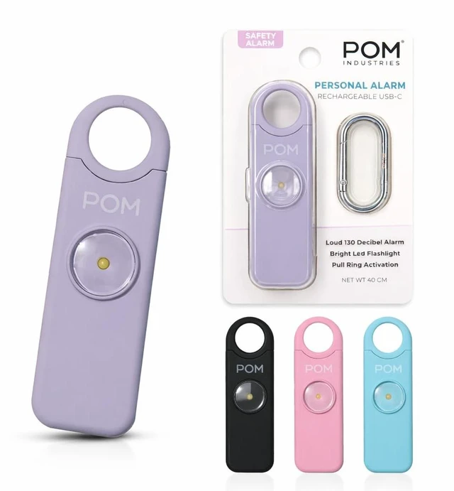 Main image of Personal Safety Alarm for Women 130dB Loud Emergency Siren, USB-C Rechargeable with Bright LED Flashlight, Portable Keychain Design for Self Defense, Purse, Backpack & Travel (Lavender)
