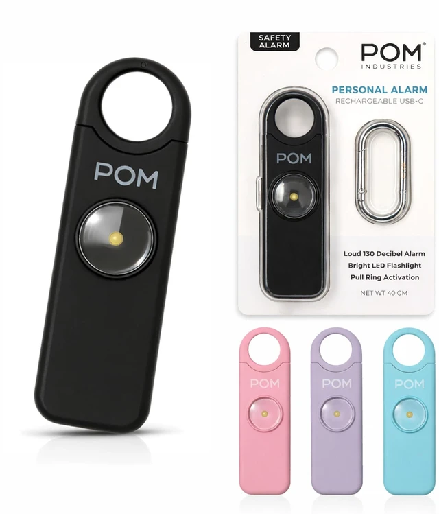 Main image of Personal Safety Alarm for Women 130dB Loud Emergency Siren, USB-C Rechargeable with Bright LED Flashlight, Portable Keychain Design for Self Defense, Purse, Backpack & Travel (Black)