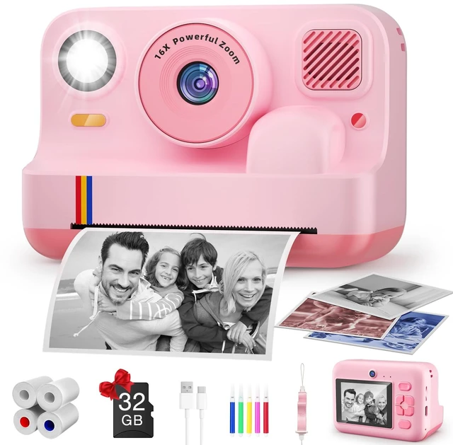 Main image of Instant Print Camera for Kids, App Printing, 1080P Video, Dual-Lens Selfie Digital Camera with 32G SD, Christmas Birthday Gifts for Girls Boys 4 5 6 7 8 9 10 11 12 Year Old, Portable Toddler Toy