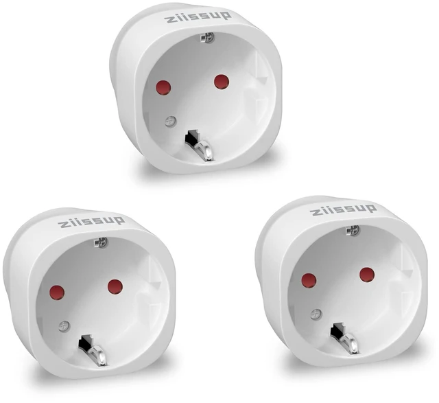 Main image of European to USA Plug Adapter, EU to US Plug Adapter, Europe to USA Travel Converter for Most of Europe EU Spain France Type C/E/F Plugs to US Power Adapter, 3-Packs White