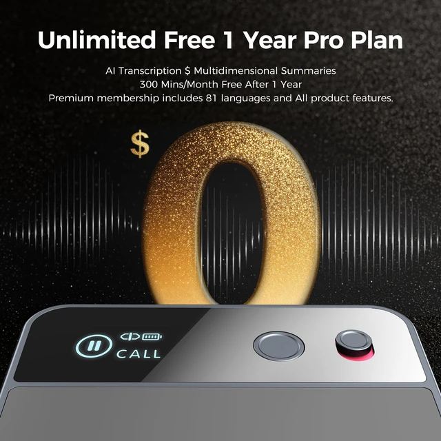 Alt view image 2 of 7 - AI Voice Recorder with 1-Year Pro Included, AI Meeting Notes Unlimited Transcription, Summary & Action Items, GPT AI Note Taker for Meetings, Lectures & Calls, Unlimited Cloud Storage