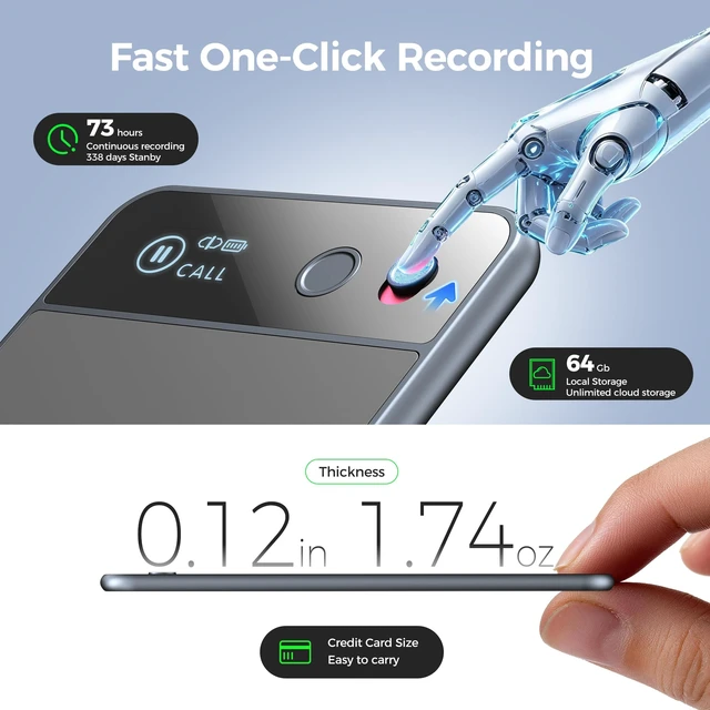 Alt view image 5 of 7 - AI Voice Recorder with 1-Year Pro Included, AI Meeting Notes Unlimited Transcription, Summary & Action Items, GPT AI Note Taker for Meetings, Lectures & Calls, Unlimited Cloud Storage