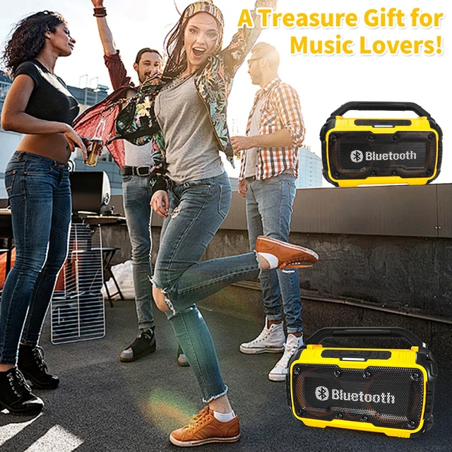 Alt view image 7 of 7 - Cordless Bluetooth Speaker Compatible with DeWalt 20V Max Batterty 80W Portable Outdoor Wireless Boombox, Durable for Jobsites, Phone Holder Included(Tool Only)