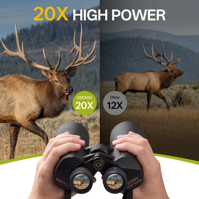 Alt view image 2 of 7 - 20x60 Binoculars for Adults High Powered Bird Watching Cruise Ship HD Vision, Large View, Easy Focus, FMC BAK4 Prism, Professional for Hunting, Stargazing, Hiking, Travel, Gifts for Men