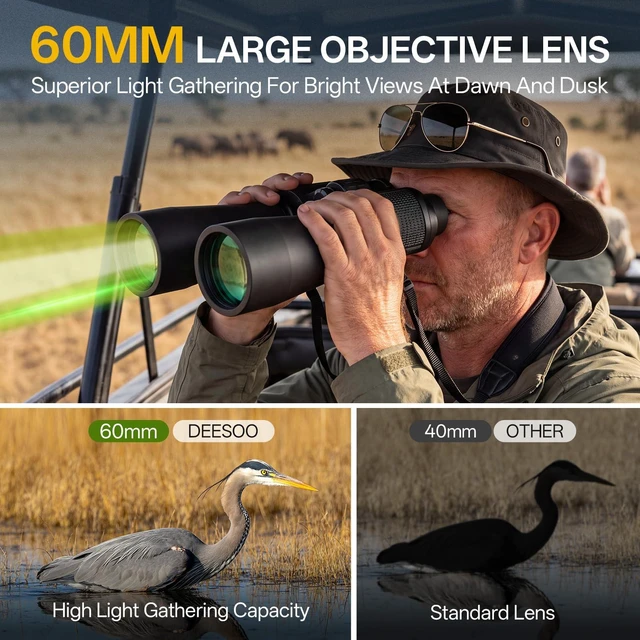 Alt view image 5 of 7 - 20x60 Binoculars for Adults High Powered Bird Watching Cruise Ship HD Vision, Large View, Easy Focus, FMC BAK4 Prism, Professional for Hunting, Stargazing, Hiking, Travel, Gifts for Men